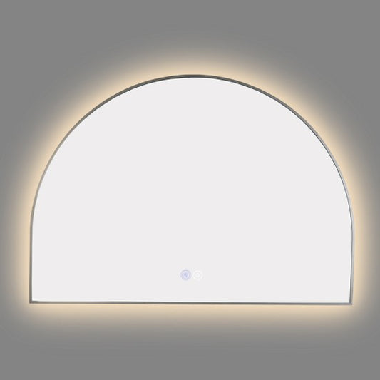 1200x850MM GUNMETAL GREY METAL FRAME ARCHED BACKLIT LED MIRROR | DEFOGGER | 3 COLOURS LIGHTS - The Tile Collection™