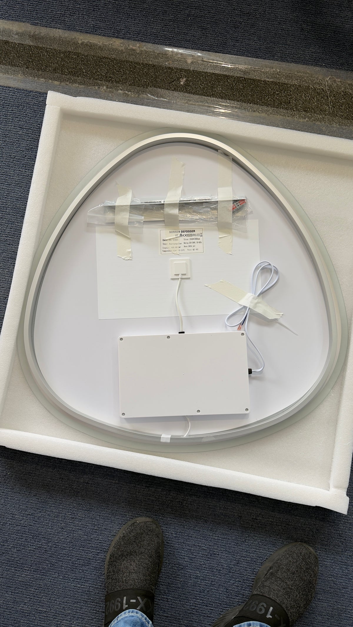 OCEANO 700X700MM ASYMMETRICAL LED BATHROOM MIRROR WITH DEMISTER