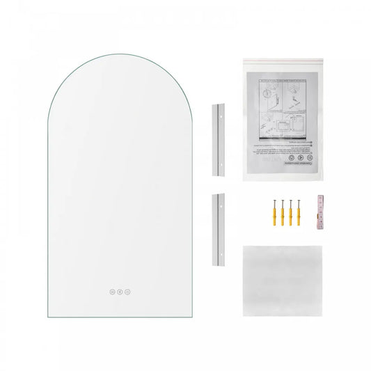 900x500MM ARCH BACKLIT LED MIRROR WITH BLUETOOTH SPEAKER | DEFOGGER | 3 COLOURS LIGHTS - The Tile Collection™