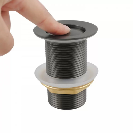 32MM SOLID BRASS BASIN POP UP WASTE WITHOUT OVERFLOW - GUNMETAL GREY - The Tile Collection™