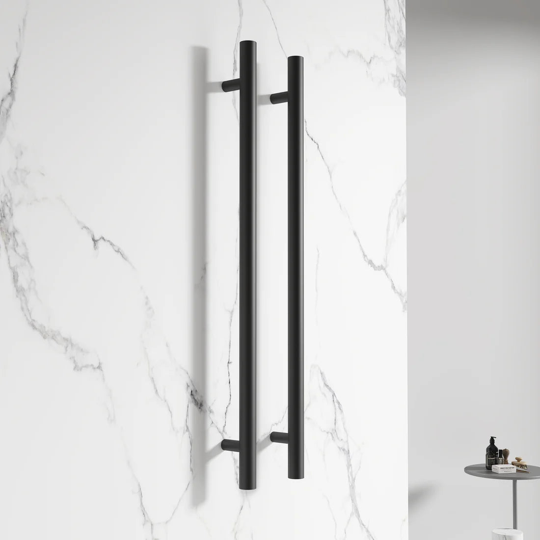 DN 12V ROUND VERTICAL SINGLE HEATED TOWEL BAR | 1000MM | 5 COLOURS - The Tile Collection™