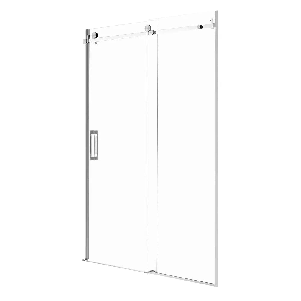 1800MM FRAMELESS SHOWER DOOR - CHROME | GLASS SLIDING DOOR NZ - The Tile Collection™