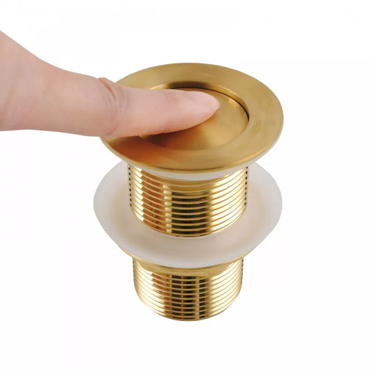 32MM SOLID BRASS BASIN POP UP WASTE WITHOUT OVERFLOW - BRUSHED BRASS - The Tile Collection™