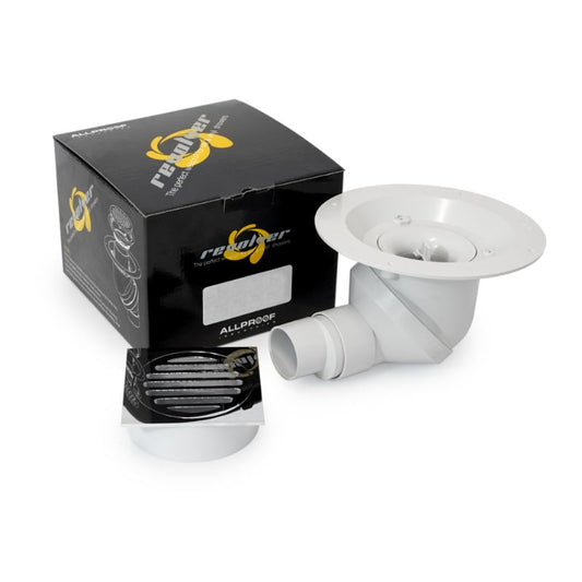 ALLPROOF REVOLVER TILE WASTE KIT - SQUARE CHROME ON BRASS - The Tile Collection™