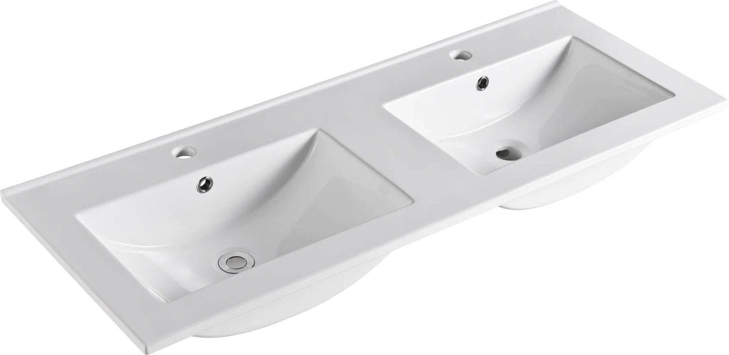 1200MM POLO BLACK AND LIGHT OAK FREESTANDING VANITY DOUBLE BASIN - The Tile Collection™