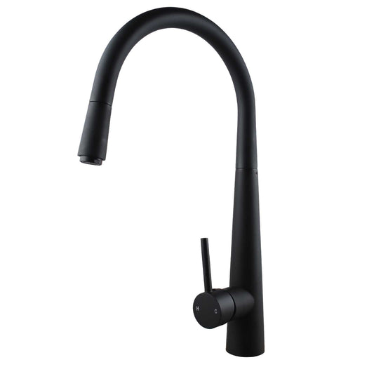CHASE ROUND PULLOUT KITCHEN SINK MIXER - MATTE BLACK - The Tile Collection™