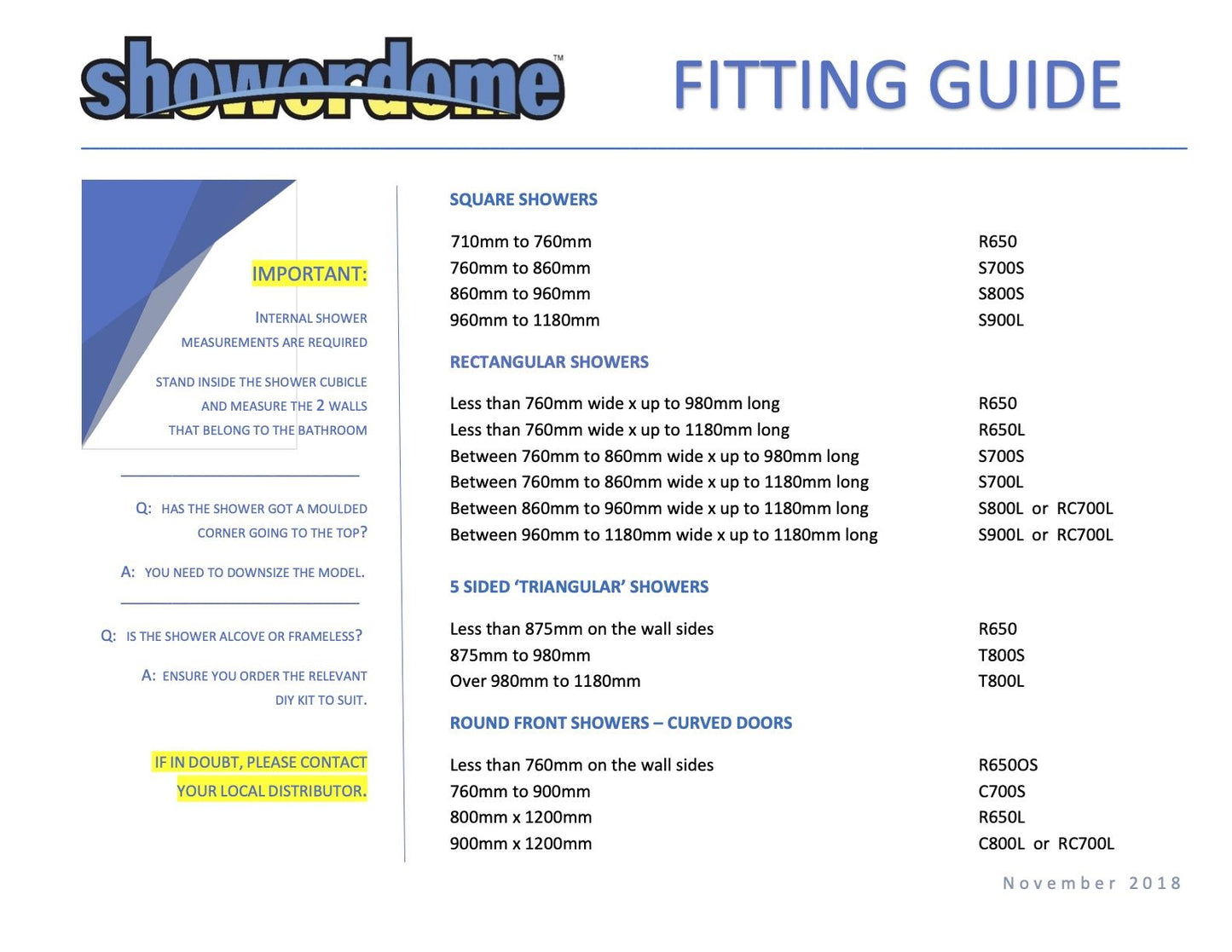 SHOWERDOME SQUARE 800 DIY KIT 1200X1200MM CLEAR