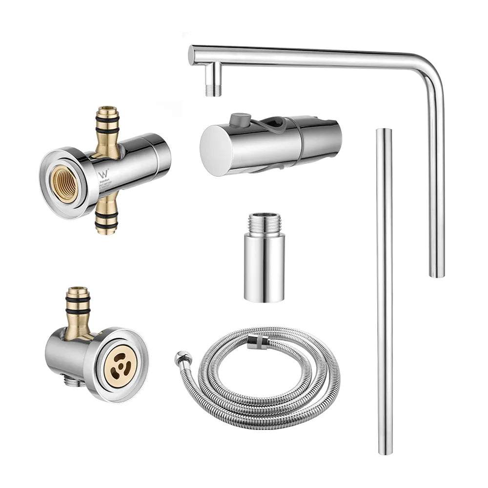 OPAL ROUND TWIN SHOWER WITH OVERHEAD RAIN SHOWER AND HAND SHOWER - 2 COLOURS
