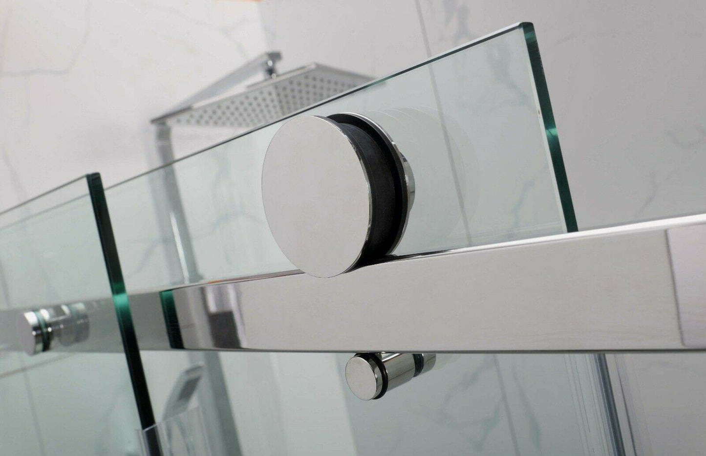1200MM FRAMELESS SHOWER DOOR - CHROME | GLASS SLIDING DOOR NZ - The Tile Collection™
