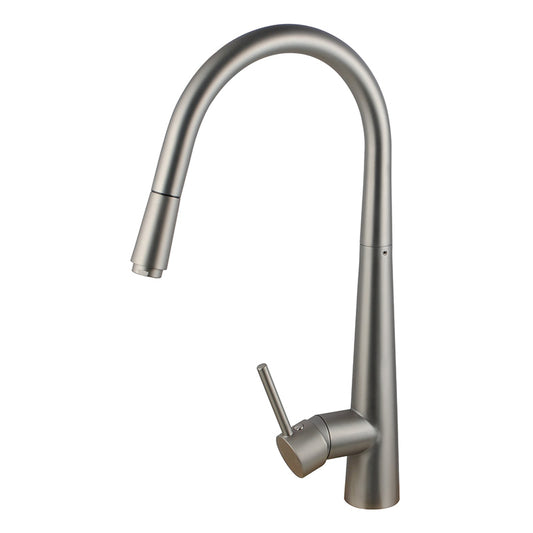 CHASE ROUND PULLOUT KITCHEN SINK MIXER - BRUSHED NICKEL - The Tile Collection™