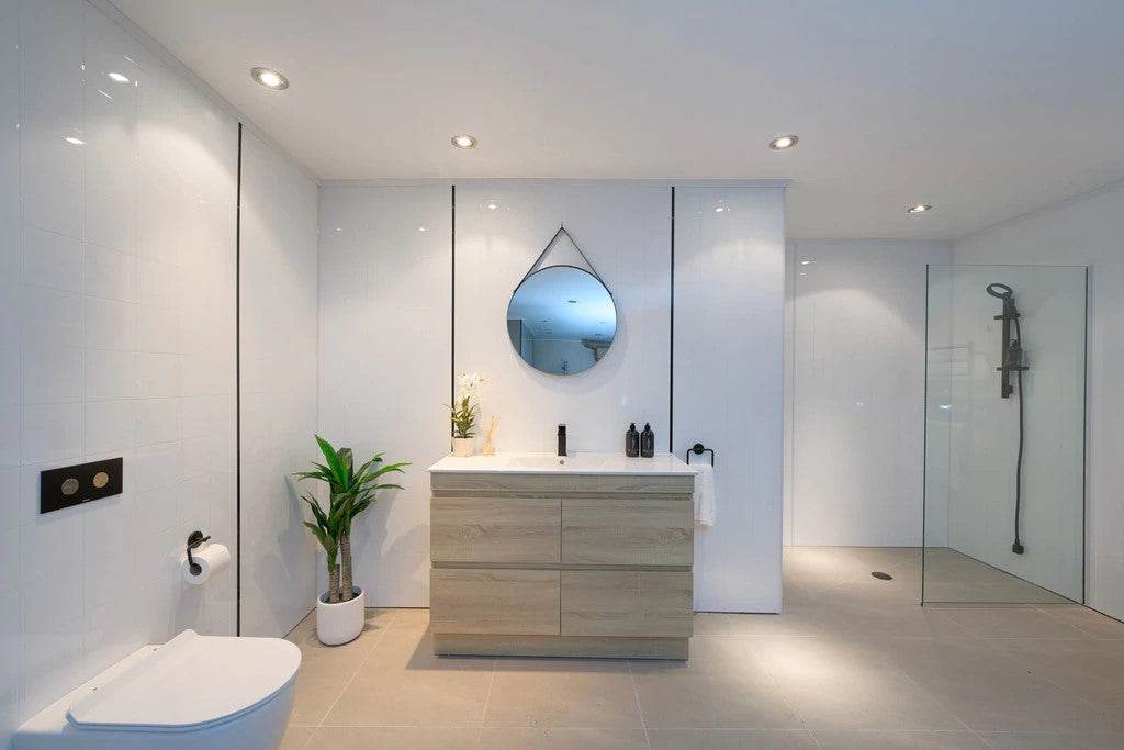 1200MM POLO LIGHT OAK PLYWOOD FREESTANDING VANITY DOUBLE BASIN - The Tile Collection™