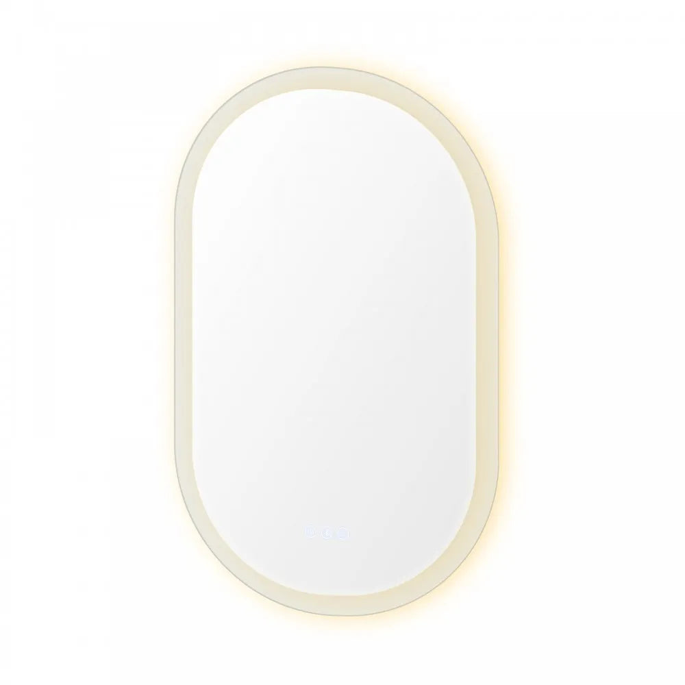 800x500MM OVAL LED MIRROR WITH BLUETOOTH SPEAKER | DEFOGGER | 3 COLOURS LIGHTS - The Tile Collection™