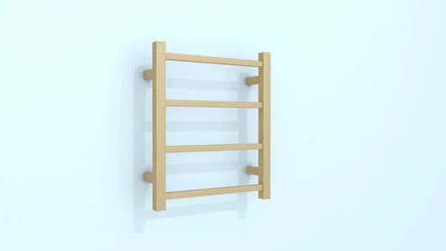 4 BAR SQUARE HEATED TOWEL RAIL DN 500H*420W*120D- BRUSHED BRASS