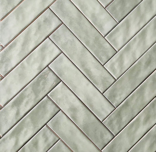 OLIVE GREEN SUBWAY CERAMIC GLOSS FINISH TILES  75X300MM - $59/SQM