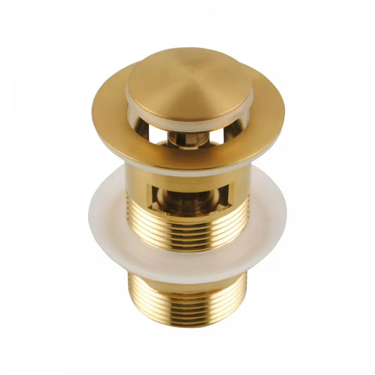 32MM SOLID BRASS BASIN POP UP WASTE WITH OVERFLOW - BRUSHED BRASS - The Tile Collection™