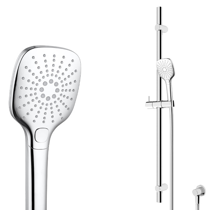 ELEMENTI SPLASH PLUS SQUARE / ION SLIDE SHOWER 3 FCT - CHROME - The Tile Collection™