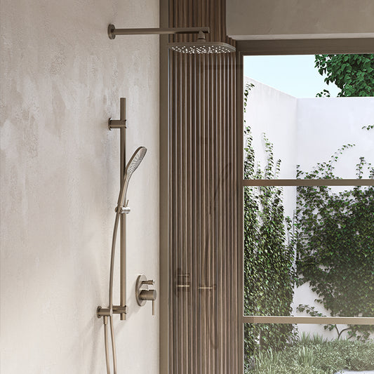 ELEMENTI SPLASH PLUS SQUARE / ION SLIDE SHOWER 3 FCT - BRUSHED NICKEL - The Tile Collection™