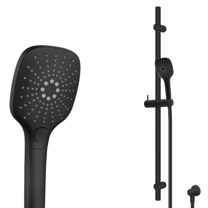 ELEMENTI SPLASH PLUS SQUARE / ION SLIDE SHOWER 900MM 3 FCT - BLACK - The Tile Collection™