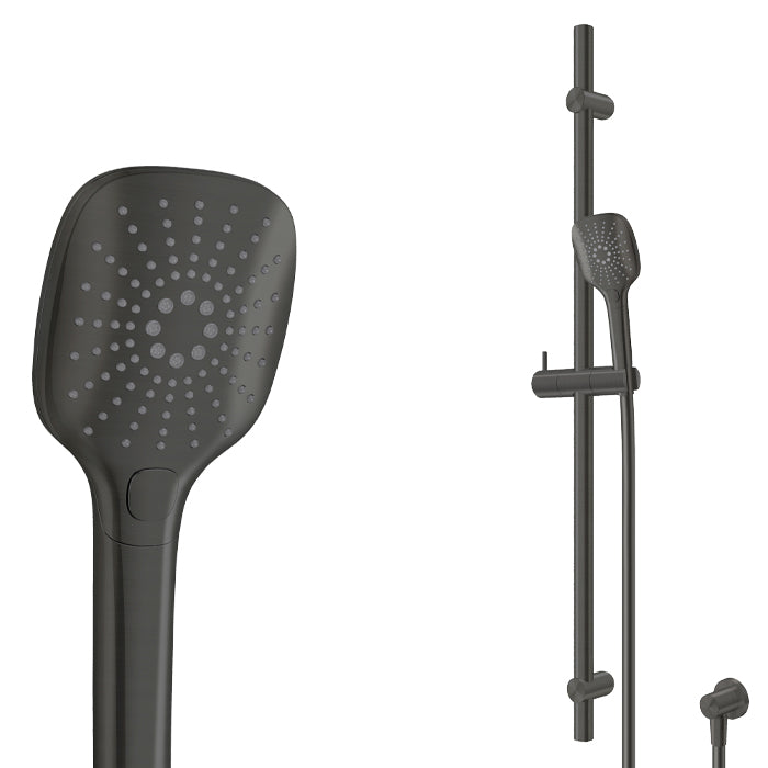 ELEMENTI SPLASH PLUS SQUARE / ION SLIDE SHOWER 3 FCT - GUN METAL - The Tile Collection™