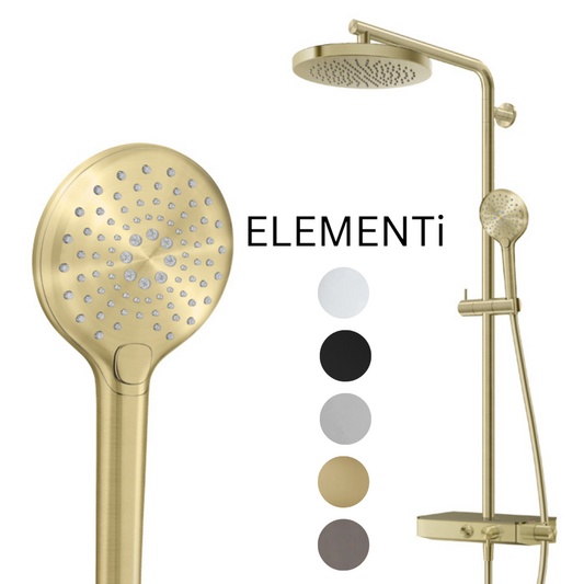 ELEMENTI SPLASH PLUS 3FCT COLUMN SHOWER WITH INTEGRATED THERMOSTATIC SHOWER MIXER & SHELF - 5 COLOURS - The Tile Collection™