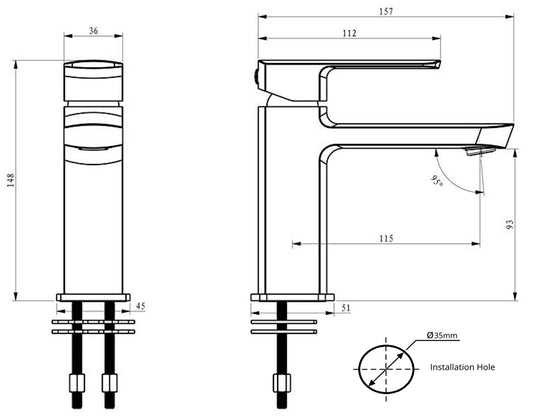 ELEMENTI ION BASIN MIXER - CHROME (MULTI PRESSURE) - The Tile Collection™