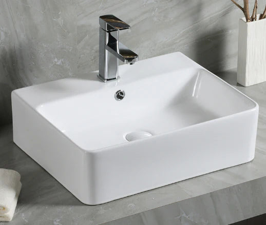 COUNTER TOP BASIN | GLOSS WHITE | 520x420x155MM - The Tile Collection™