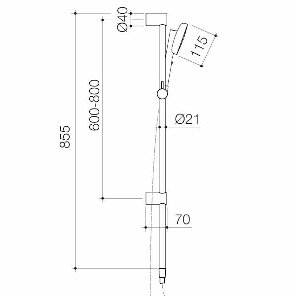 Caroma Contura® II Rail Shower Range - 5 Finishes