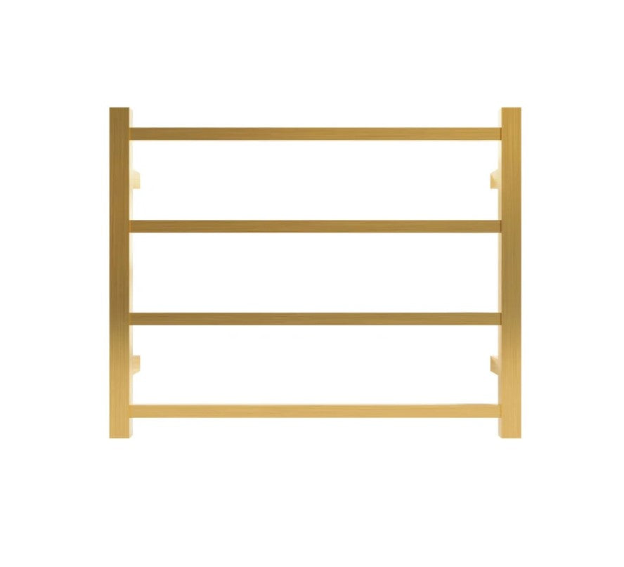 TRANQUILLITY JERSEY 4 BAR SQUARE HEATED TOWEL WARMER 500H*620W*120D- BRUSHED BRASS - The Tile Collection™