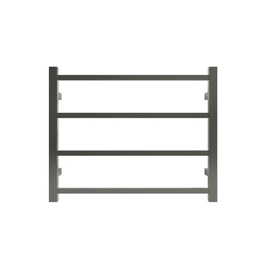 TRANQUILLITY JERSEY 4 BAR SQUARE HEATED TOWEL WARMER 500H*620W*120D- BRUSHED GUNMETAL - The Tile Collection™