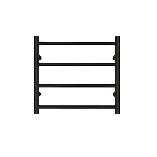 TRANQUILLITY JERSEY 4 BAR ROUND HEATED TOWEL WARMER 500H*550W*120D - BLACK - The Tile Collection™