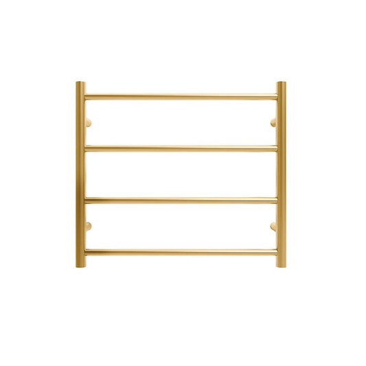 TRANQUILLITY JERSEY 4 BAR ROUND HEATED TOWEL WARMER 550W*500H*120D- BRUSHED BRASS - The Tile Collection™
