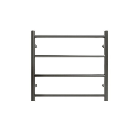 TRANQUILLITY JERSEY 4 BAR ROUND HEATED TOWEL WARMER 500H*550W*120D- BRUSHED GUNMETAL - The Tile Collection™