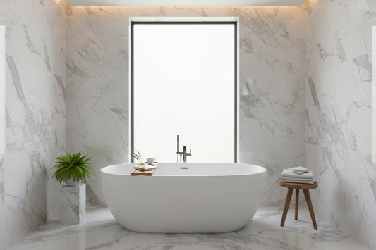 1700mm Oval Freestanding Bath - Gloss White