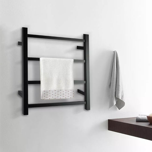 4 BAR SQUARE HEATED TOWEL RAIL ZNY 520H*500W*120D- MATTE BLACK - The Tile Collection™