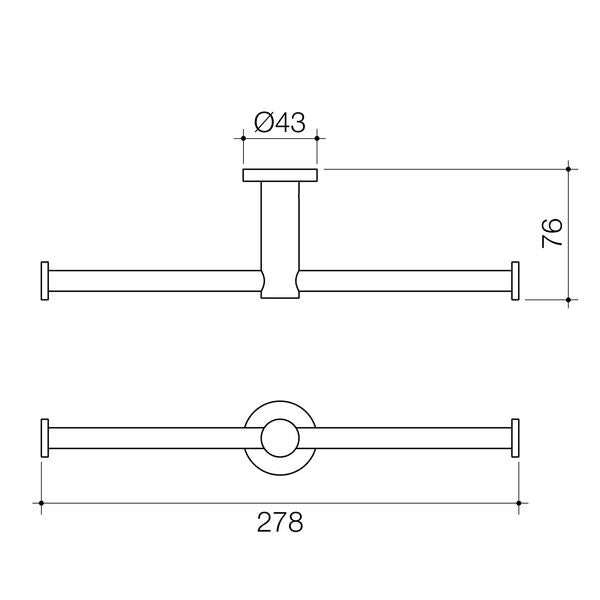 Caroma Liano II Double Toilet Roll Holder Range - 5 Finishes