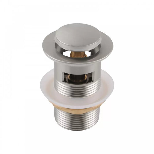 32MM SOLID BRASS BASIN POP UP WASTE WITH OVERFLOW - BRUSHED NICKEL - The Tile Collection™