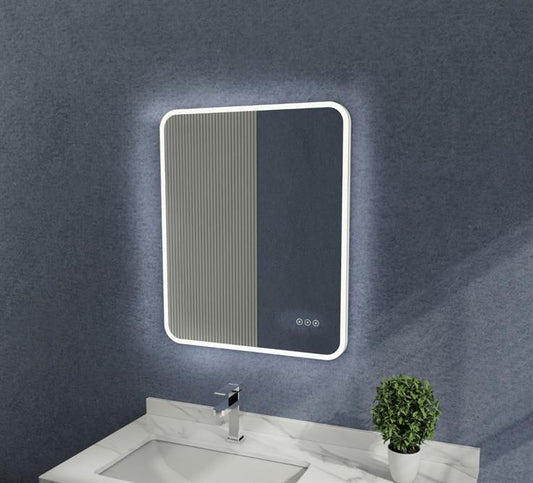 600x750MM ZEPHYR FRONT-LIT RECTANGULAR LED MIRROR WITH ROUND EDGES - The Tile Collection™