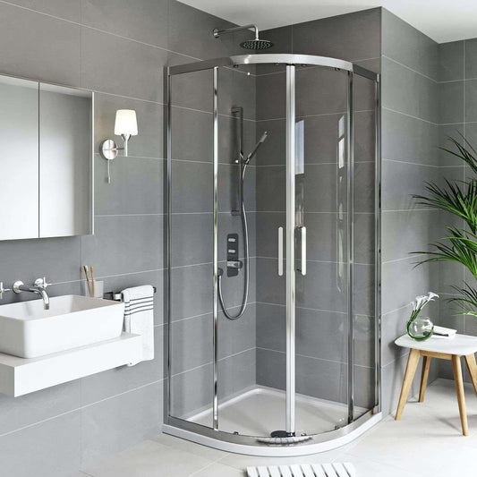 800X800MM ROUND SHOWER ENCLOSURE KIT - CHROME - The Tile Collection™