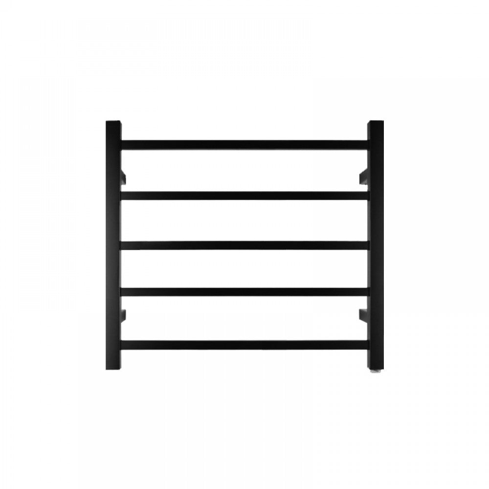 5 BAR SQUARE HEATED TOWEL RAIL 530H*600W*120D ZNY- MATTE BLACK - The Tile Collection™