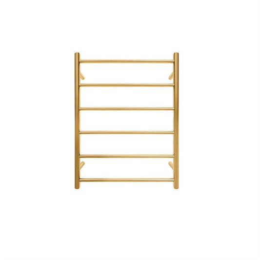 TRANQUILLITY JERSEY 6 BAR ROUND HEATED TOWEL WARMER 780H*600W*120D- BRUSHED BRASS - The Tile Collection™