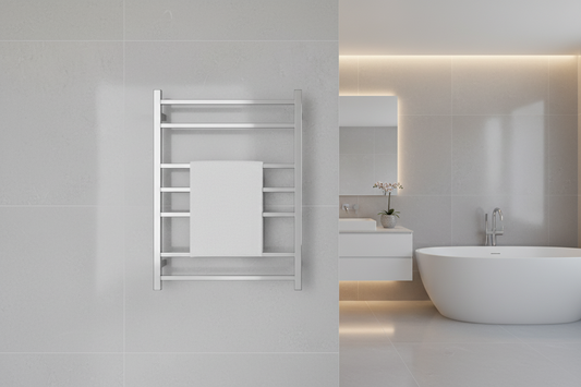 7 Bar Heated Towel Rail Chrome - 800mm(H)x600mm(W)