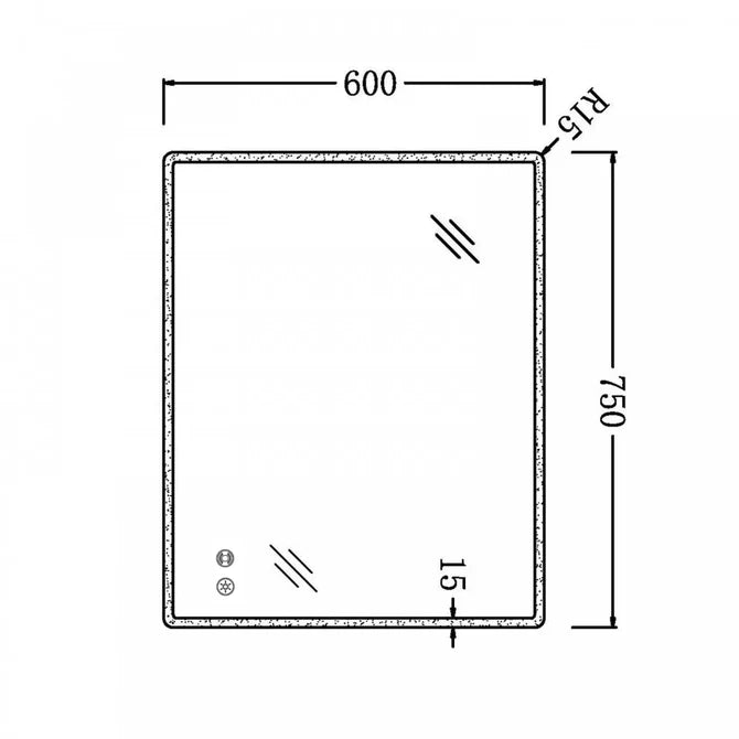 750X600MM RECTANGULAR LED MIRROR WITH MOTION SENSOR | DEMISTER | 3 COLOURS LIGHT