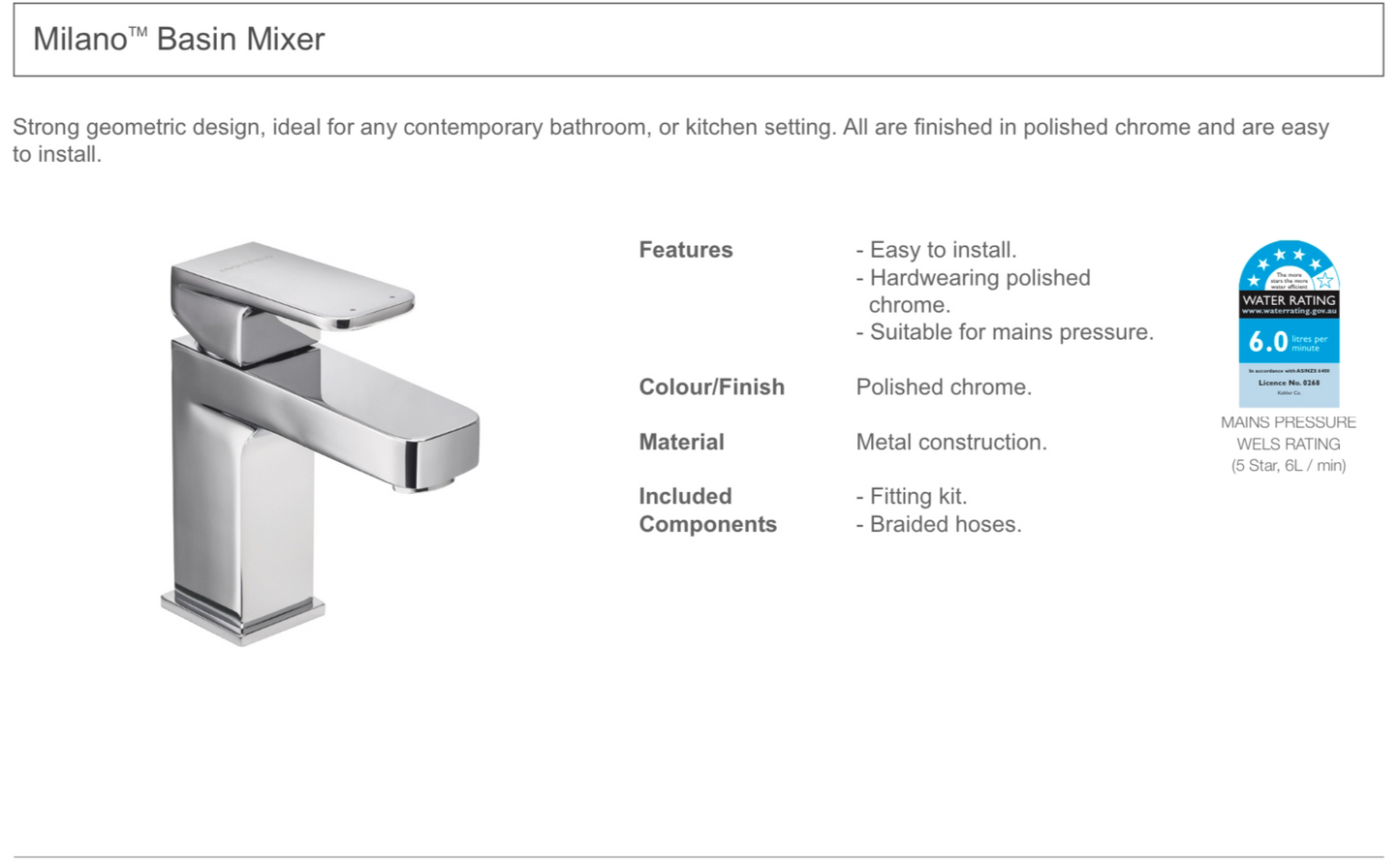 ENGLEFIELD MILANO BASIN MIXER - The Tile Collection™