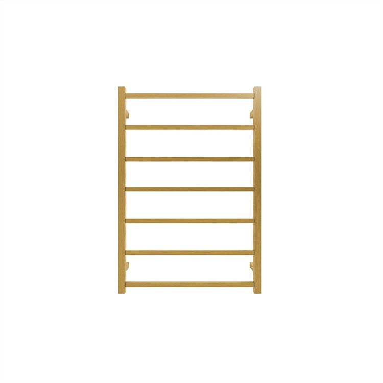 TRANQUILLITY JERSEY 7 BAR SQUARE HEATED TOWEL WARMER 920H*620W*120D- BRUSHED BRASS - The Tile Collection™