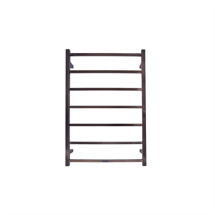 TRANQUILLITY JERSEY 7 BAR SQUARE HEATED TOWEL WARMER 920H*620W*120D- BRUSHED GUNMETAL - The Tile Collection™