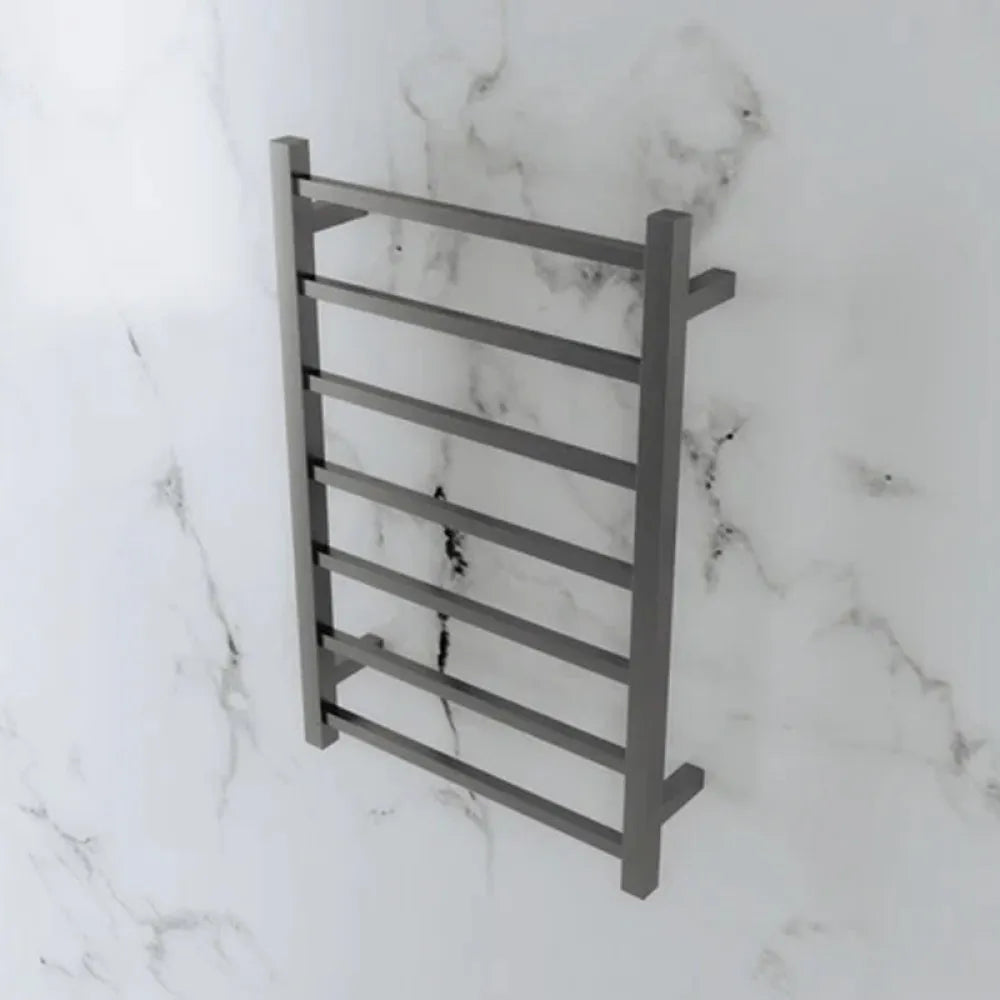 7 BAR SQUARE HEATED TOWEL RAIL DN 750H*500W*120D- BRUSHED GUNMETAL