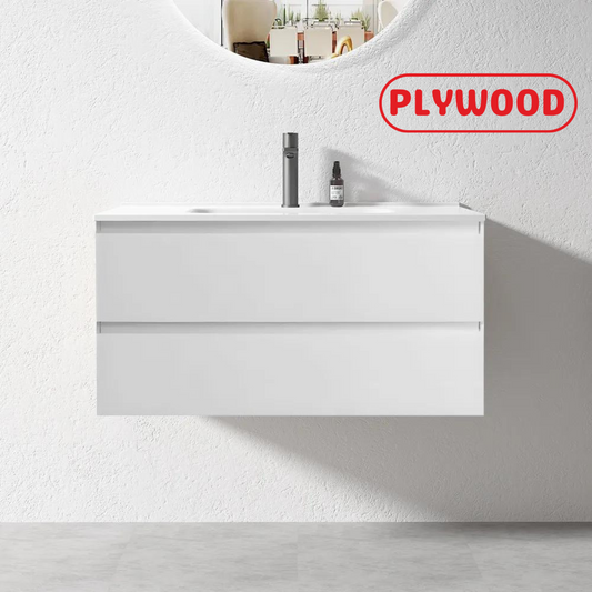 NELSON WALL HUNG VANITY | 900MM | GLOSS WHITE | PLYWOOD - The Tile Collection™