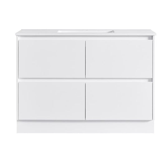 JL 1200MM GLOSS WHITE PLYWOOD FLOORSTANDING VANITY SINGLE BASIN