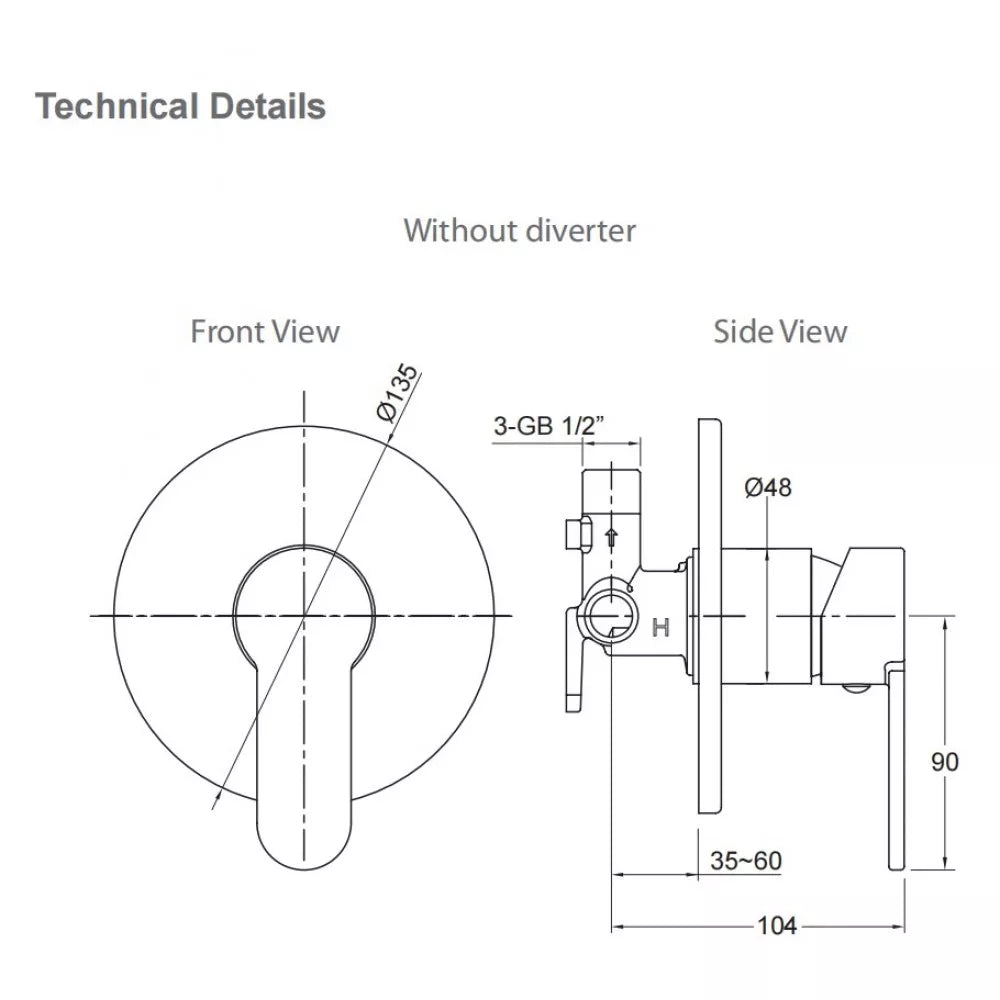 ENGLEFIELD STUDIO BATH/SHOWER MIXER - POLISHED CHROME - The Tile Collection™