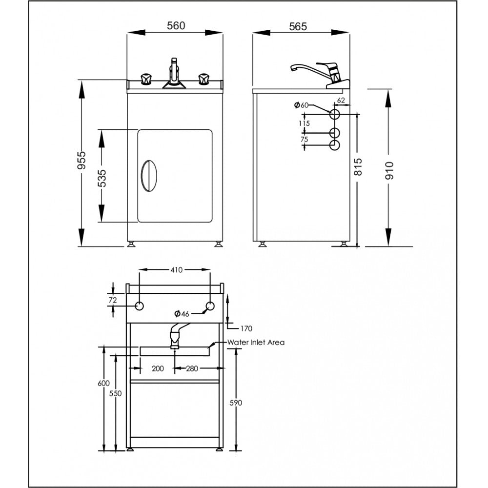 AQUATICA STUDIO LAUNDRY TUB 560MM DOOR MODEL - The Tile Collection™